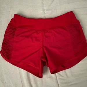 Red Lululemon 2.5 inch running short